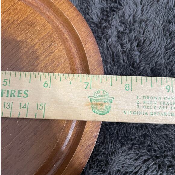 Vtg. Goodwood Teak Glass Covered Dome Cheese Tray/Plate - Picture 4 of 4